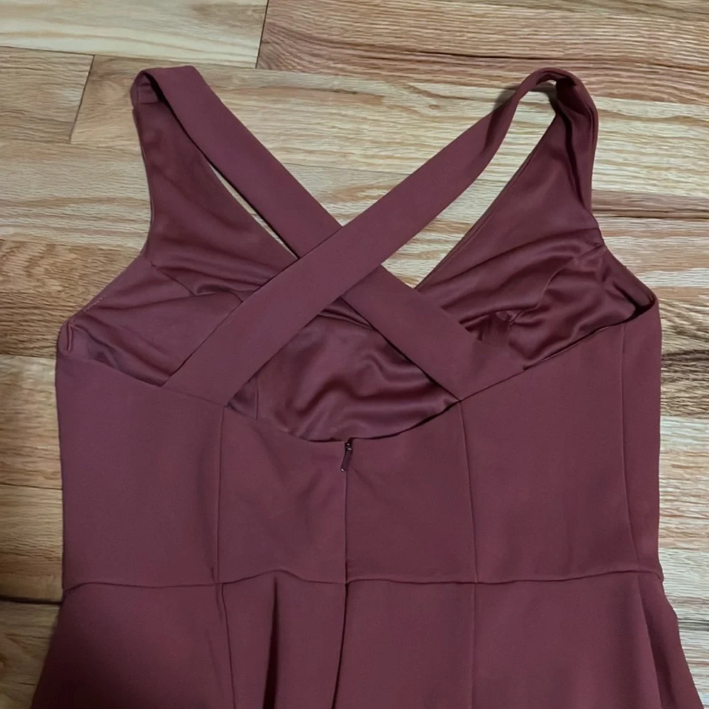 Crepe Tank Mermaid Dress with Back Knot - Picture 6 of 8